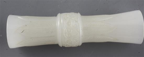 A Chinese white jade model of a gu vessel, late 19th / early 20th century, height 6.6cm